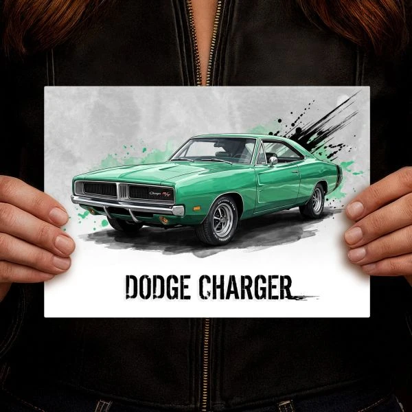 Plakat metalowy na sciane Dodge Charger R/T